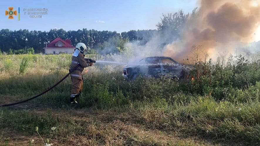 У Полтаві згоріло «Daewoo»