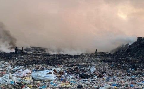 Під Полтавою горіло міське сміттєзвалище