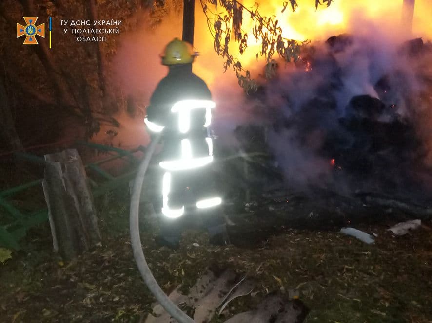 У селі Малі Солонці Полтавського району горіла хата