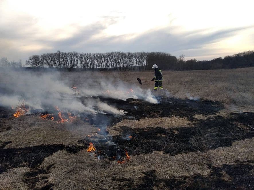 У Гадяцькому районі пожежники загасили вогонь на 4 гектарах сухої рослинності