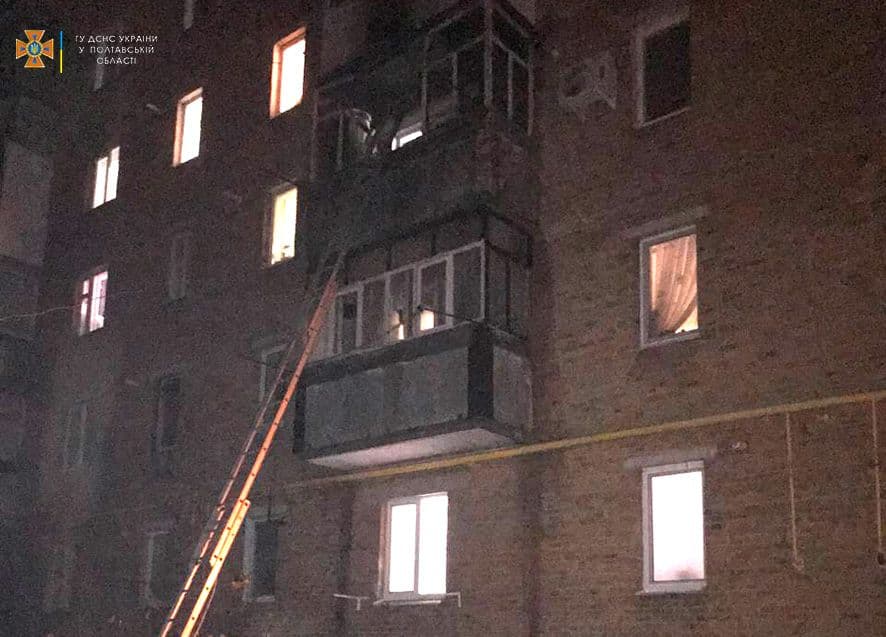 На одній з вулиць Полтави горів балкон