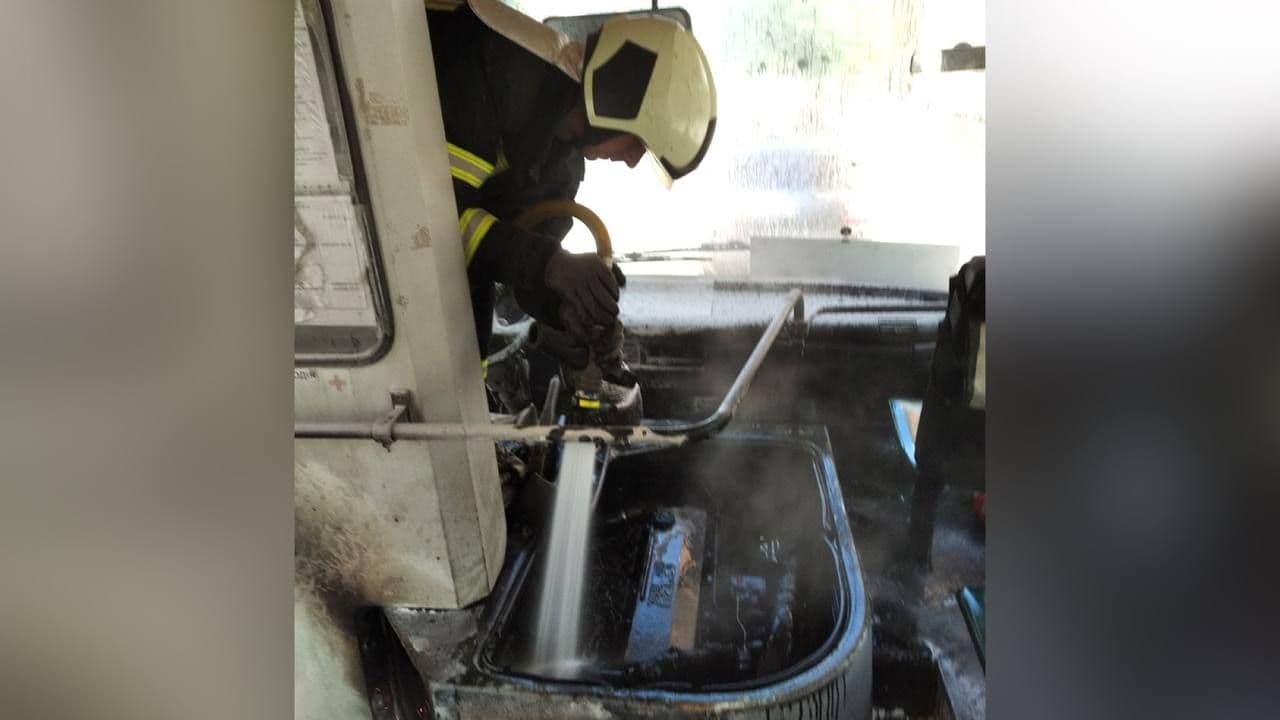 У Полтаві ледь не згорів автобус