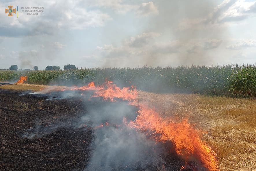 На Полтавщині вогнеборці ліквідували 6 пожеж на відкритій території (Фото)