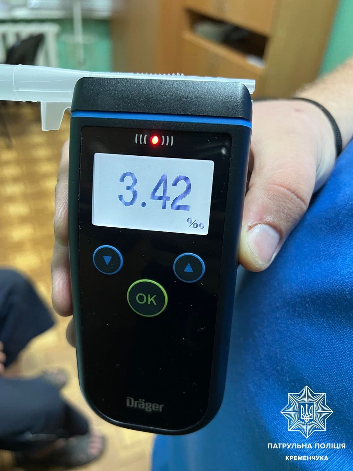 Патрульні Кременчука зупинили водія, у якого рівень алкоголю у крові в 17 разів перевищував норму