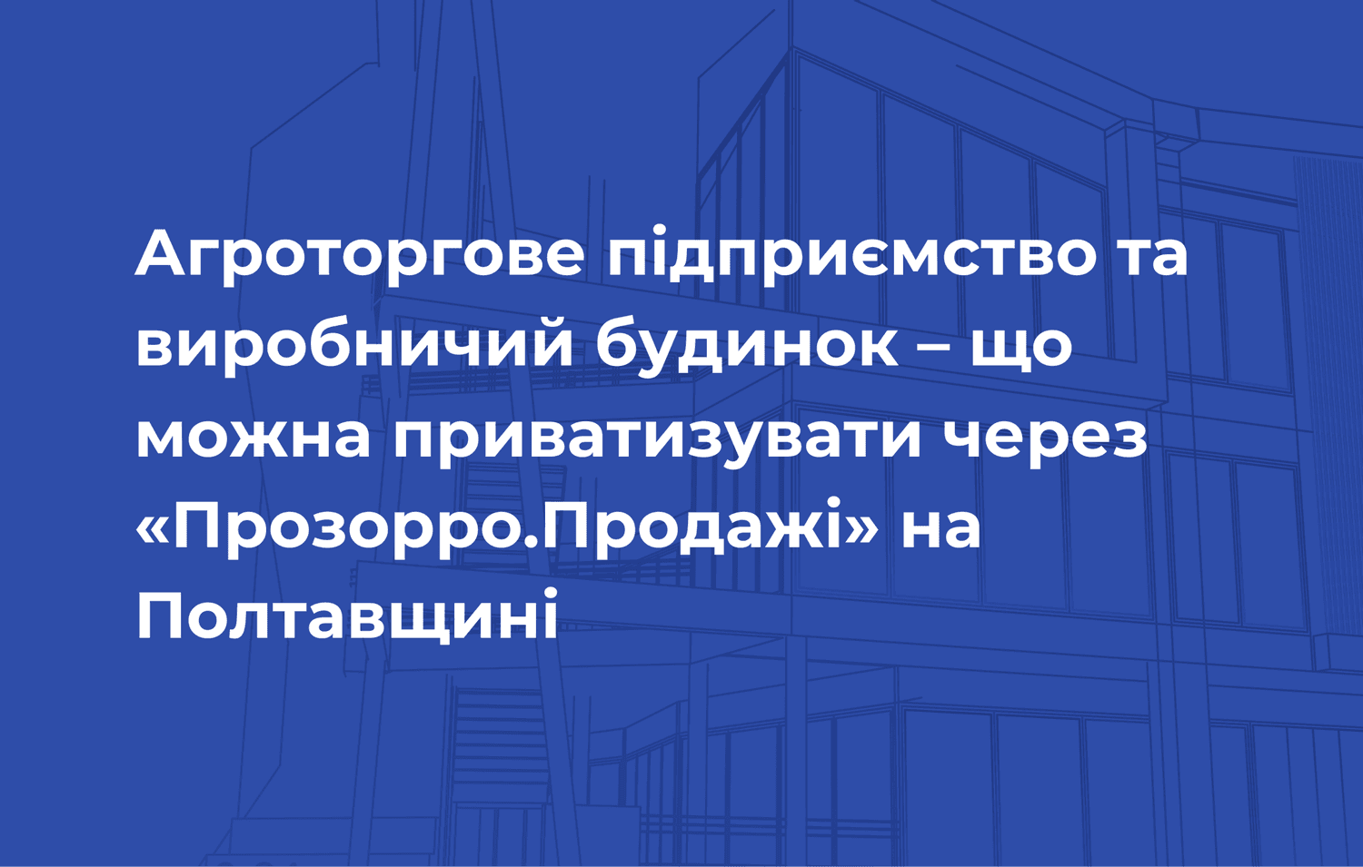 Агроторгове підприємство та виробничий будинок — що можна приватизувати через «Прозорро.Продажі» на Полтавщині