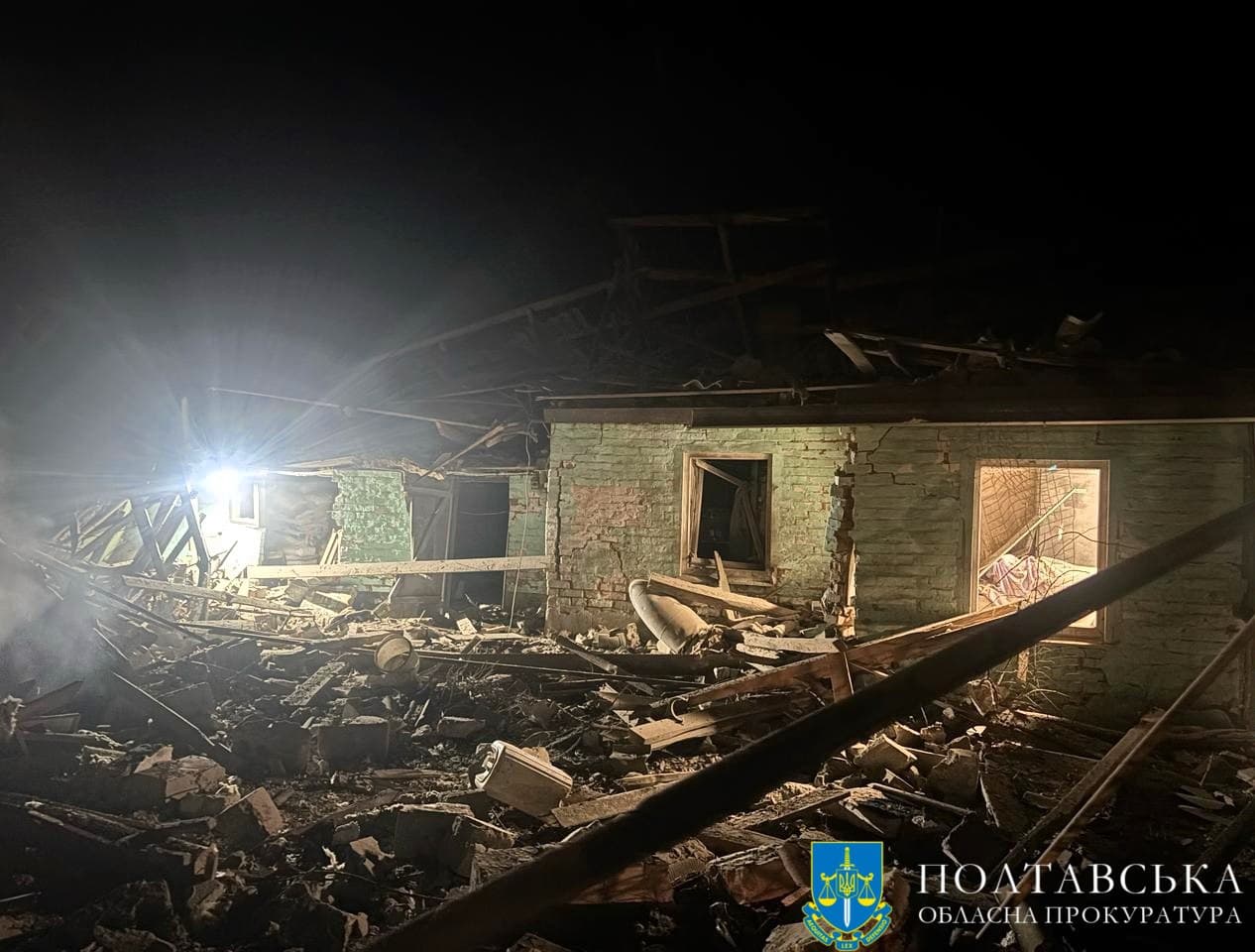 Прокуратура розслідує наслідки ракетних та дронових ударів по Полтавщині