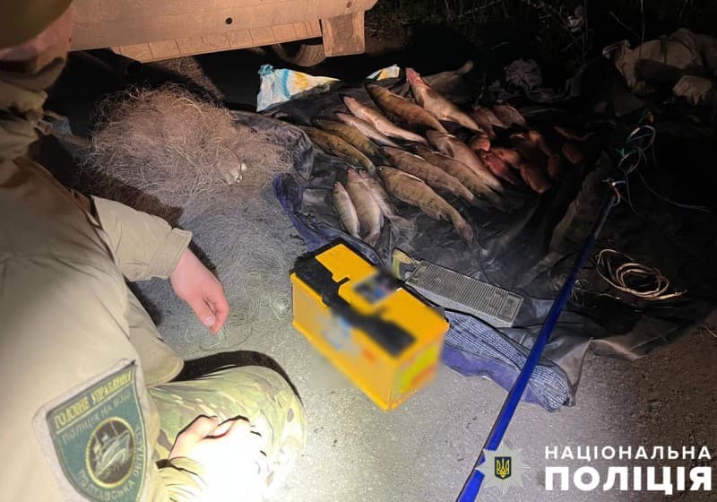 20 кг риби та сітки: на Полтавщині виявили двох браконьєрів