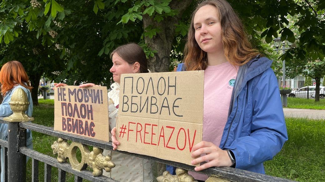 Акція на підтримку полонених у Полтаві. Фото: Суспільне Полтава