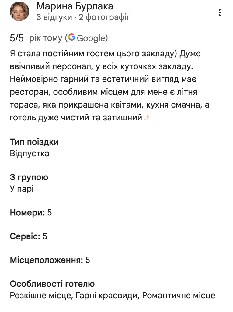 Коментарі з Google Maps