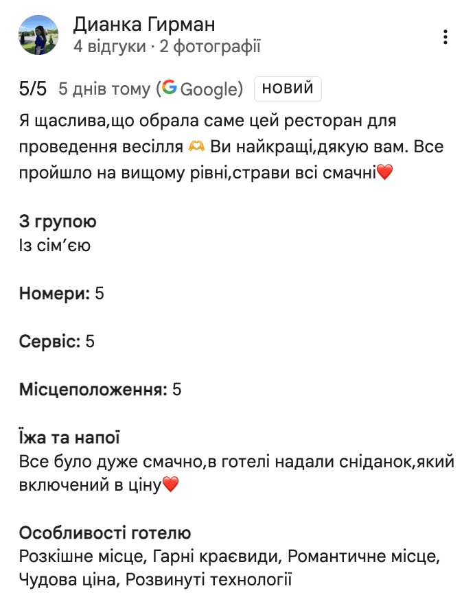 Коментарі з Google Maps