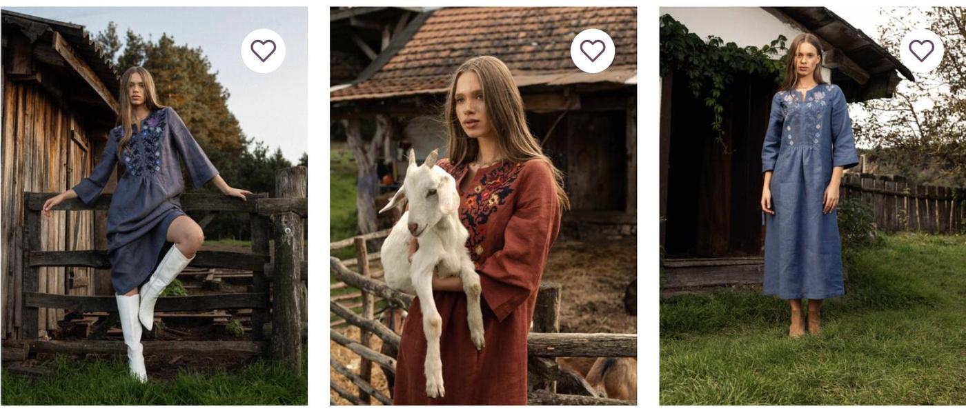 вишита сукня, вишиванка, жінка і козеня, козеня, народний одяг, українські традиції